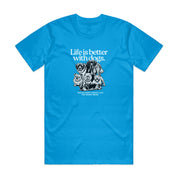 New! PawsitiviTEES T-Shirt: Life is better with dogs Up to 3XL