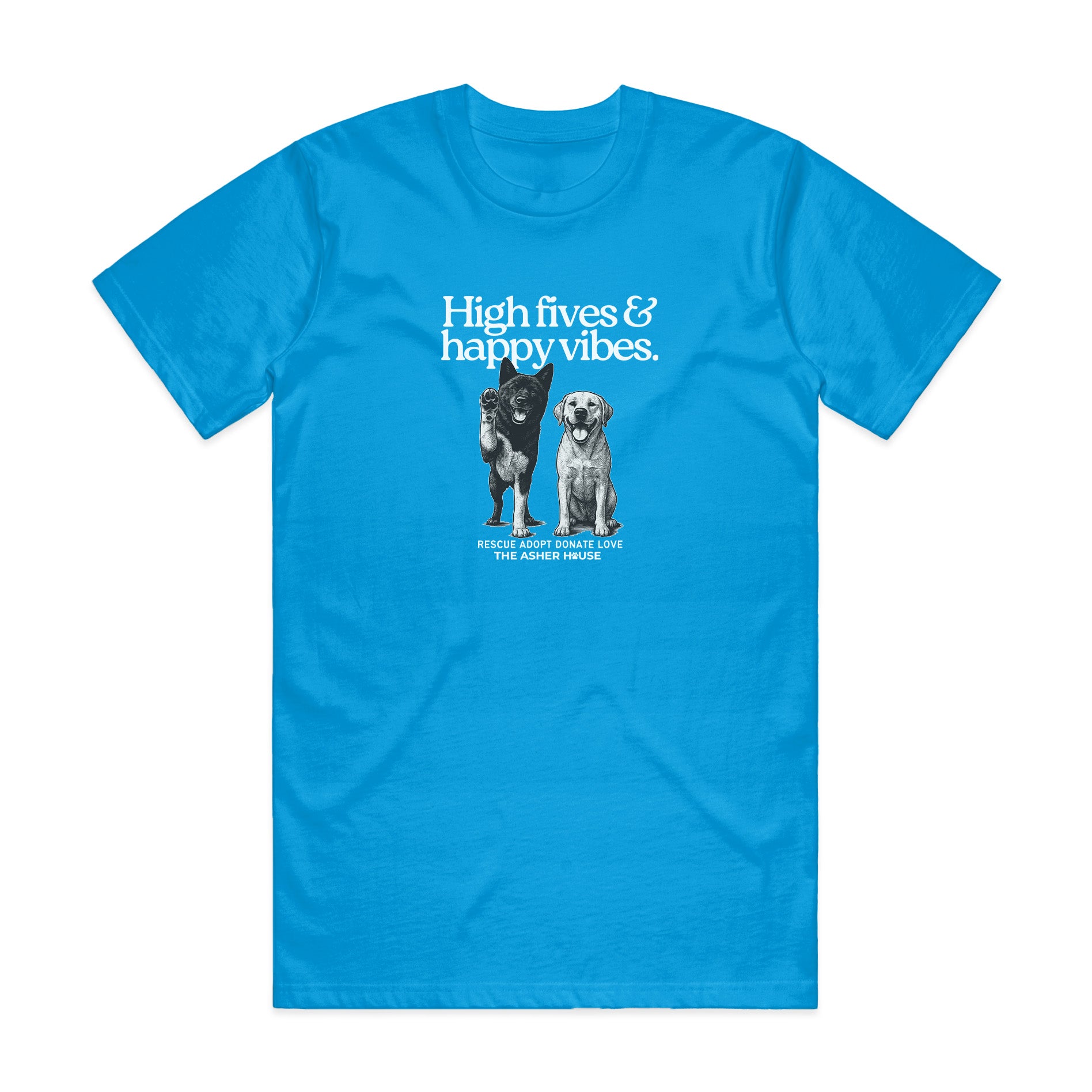 New! PawsitiviTEES T-Shirt: High Fives & Good Vibes