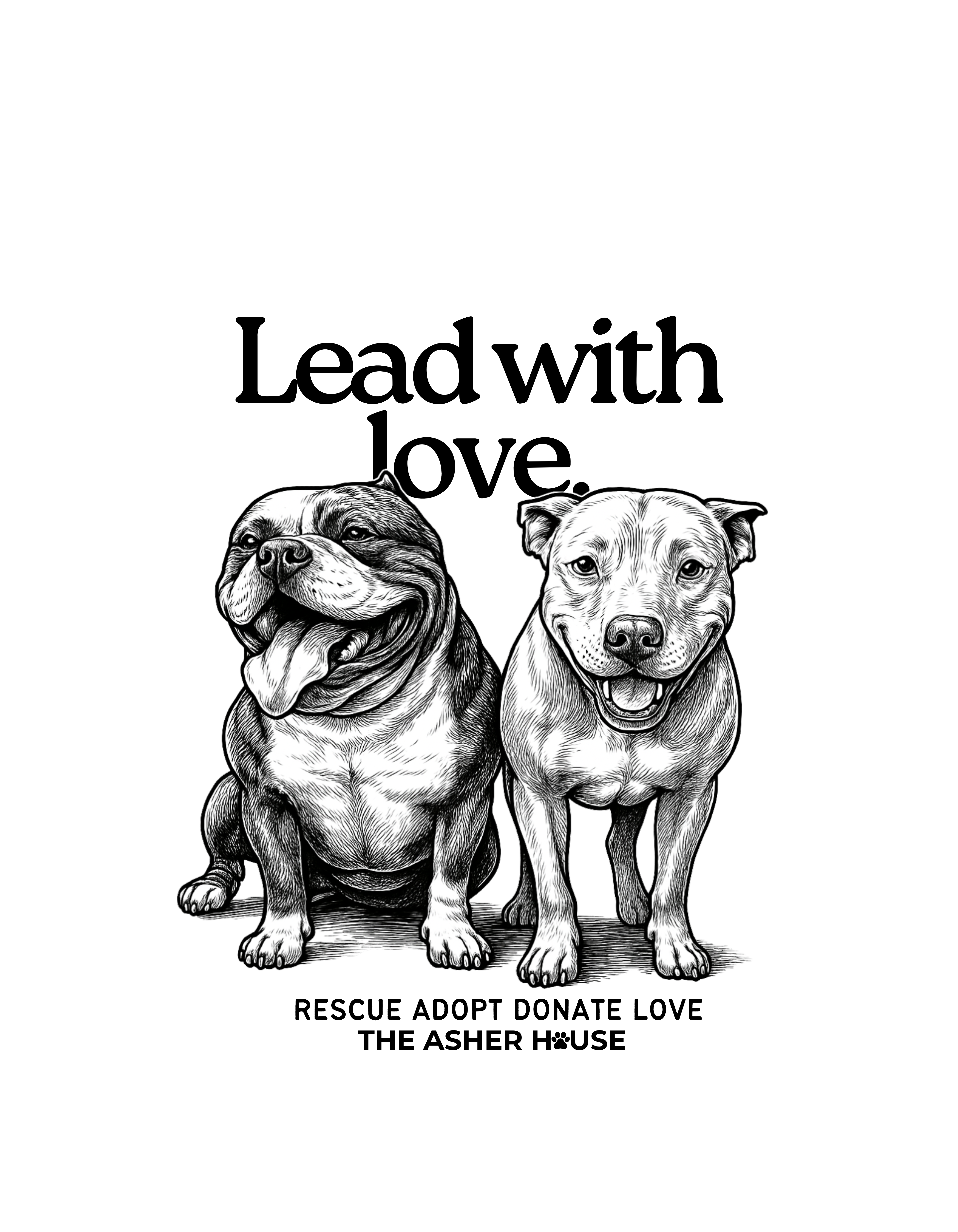 New! PawsitiviTEES Lead with love Hoodie- Up to 5XL