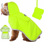 New! Packable Dog Raincoat with Hood & Storage Pouch