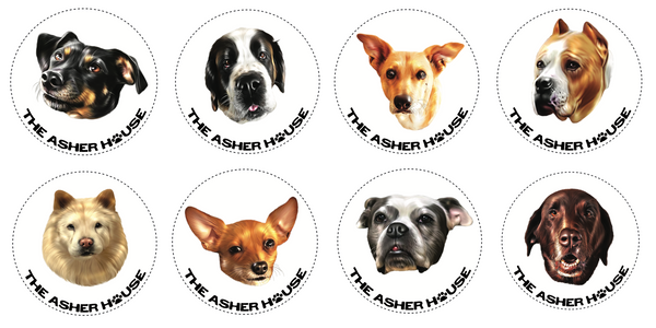 The Dogs of The Asher House Magnets- Set of 8
